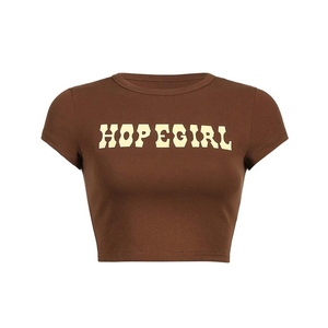 Trending Women's Crop <b>Tops</b> Customize Wholesale High Quality Tees Shirts Ladies Summer Crop <b>Tops</b> Sexy Cropped T-Shirts - Product Image 1