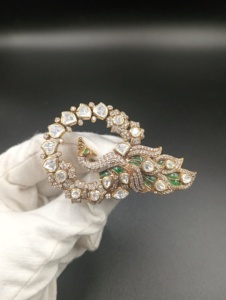 Peacock Design Silver Gold Plated Brooch with Crystal Rhinestones Green Enamel Unisex Engagement Fashion Accessory for <b>Clothes</b> - Product Image 4