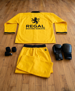 Uniforme de Artes Marciales Mixtas Regal, Amarillo y Negro, Traje de Judo Unisex, 100% Poliéster, Uniforme de Boxeo, Karate, Unisex - Product Image 2