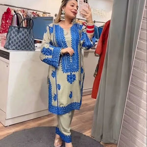 NOUVEAU DESIGNER HEAVY JAM COTTON SALWAR KAMEEZ SOIRÉE QUICK DRY MODERN MAX jusqu'à 44 SÉQUENCES DE BRODERIE - Product Image 1