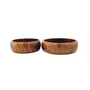 Handforge Global Impex Polished Acacia Wood Eco-Friendly American Style Multi-Purpose Salad Fruit Soup Bowl Set Painted Coating - Product Image 3