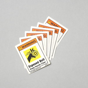 Etiquetas de Embalaje Mate Resistentes al Calor y a los Arañazos con Adhesivo 3M Impermeable para Protección de Cintas Transportadoras AGS WARNING - Product Image 1