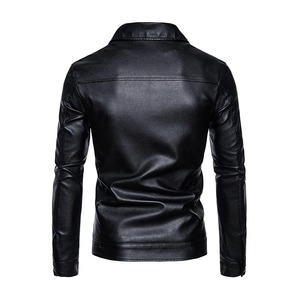 Veste en cuir de moto pour homme, nouvelle mode 2025, coupe slim, stock, extérieur en laine avec décoration en fourrure - Product Image 2
