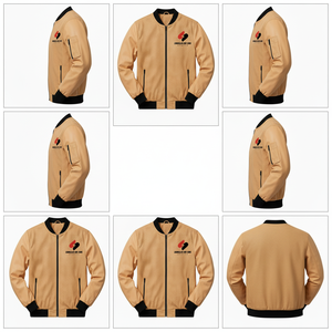 <b>Men</b>’s PU Leather Bomber <b>Jacket</b> Custom Logo Red Casual Zipper <b>Lightweight</b> Fashion Outerwear - Product Image 3