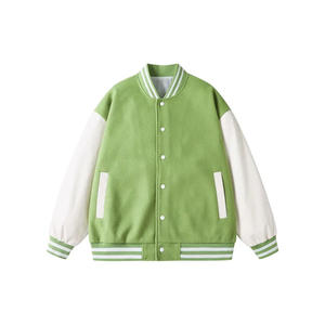 Chaqueta Varsity Unisex de Invierno, Chaqueta de Béisbol Letterman de Moda para Hombre, Talla Grande, Logotipo Bordado de Oveja, Botones, Mangas de Cuero - Product Image 5