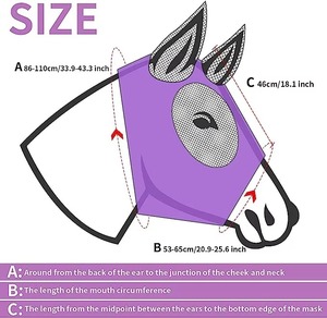 High Quality Custom Comfortable Horse <b>Fly</b> Face Cover Equestrian Riding <b>Mask</b> with Custom Color & Logo - Product Image 6
