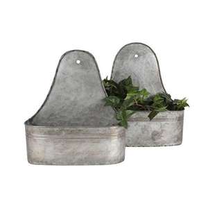 Maceta metálica galvanizada para colgar en la pared, decoración interior, maceta para suculentas, hierbas y flores, estilo rústico para el hogar y jardín, soporte para plantas estilo granja. - Product Image 2
