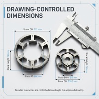 Kit de noyaux de laminage de stator et de rotor de moteur pour tondeuse robotisée, en acier au silicium OEM, Ø ext. 72 mm, épaisseur 30 mm, sur mesure selon dessin
