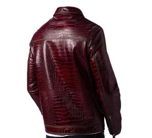 Veste en cuir pour homme avec motif python, cuir véritable de haute qualité, vêtements de motard, vêtements de mode pour homme, production OEM personnalisée - Product Image 5