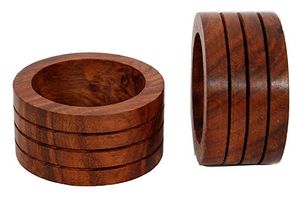 Wood Napkin Rings Circle Shape 4.5cm Durable Modern Design <b>Party</b> <b>Table</b> Decoration - Product Image 1