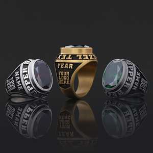 Bague d'université BOJ MCollege 012 personnalisée en argent avec diamant, bague de diplôme unisexe, certifiée GIA, micro-prix bas - Product Image 4