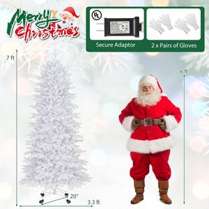 Albero di Natale Artificiale da 2,13 m con 1880 Punte in PE PVC per Decorazioni per Feste e Carnevale - Product Image 5