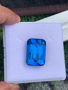 Topaze bleue naturelle taille octogonale, gemme lâche de qualité supérieure, certifiée par un tiers, pour la fabrication de bijoux fins - Product Image 4