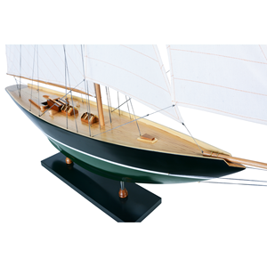 Modèle de voilier de luxe artisanal en bois écologique, peint à la main, grand format, décoration nautique de table - Product Image 3