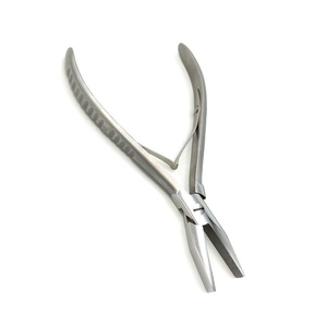 Pince à extensions capillaires en acier inoxydable durable de haute qualité, finition mate, pointe plate, logo personnalisé, pour artistes capillaires - Product Image 1