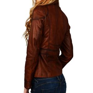 Chaqueta de cuero genuino para mujer, abrigo de cuero real, corte ajustado, cálida, para otoño e invierno, precio asequible. - Product Image 2