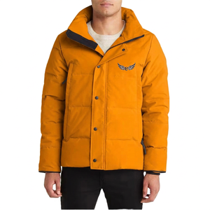 Veste à capuche pour homme, hiver, chaude, épaisse, rembourrée en polyester, décontractée, col montant, logo brodé sur le devant, coupe-vent - Product Image 6