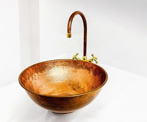 copper sink heavy quality copper <b>basin</b> strong metal copper sink durable finish copper <b>basin</b> long life copper sink premium metal - Product Image 2
