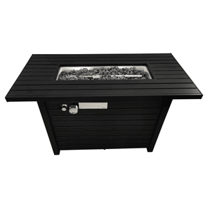 25\" H X 42\" W Steel Outdoor <b>Fire</b> <b>Pit</b> <b>Table</b> <b>with</b> Black Lid - Product Image 5
