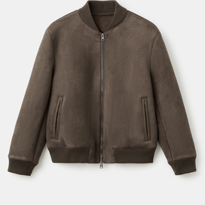 Autumn Men's Vintage Windproof Bomber Jacket with <b>Turn</b>-down Collar Polyester/Cotton Shell - Product Image 2