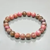 Natural Rhodonite 8mm Smooth Round AA Grade Gemstone Beads Stretch <b>Bracelet</b> Healing Jewelry Wholesale Bulk - Product Image 6