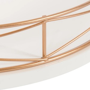 Plateau de service rond en métal avec cadre en cuivre, base blanche, design moderne pour table basse, usage décoratif, vente en gros depuis l'Inde - Product Image 5