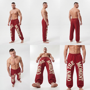 Pantalones Deportivos Personalizados al por Mayor para Hombre, Estilo Urbano, con Letras Estampadas en el Lateral, Pantalones Holgados de Gran Gramaje, 450 GSM - Product Image 5