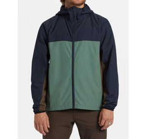 Chaqueta Cortavientos Personalizada para Hombre con Bloques de Color, Estilo Deportivo, Cuello Alto, Resistente al Viento, para Otoño, Material de Poliéster - Product Image 1