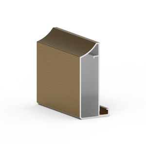 Profilé en alliage d'aluminium série 6000 pour porte d'armoire, poignée usinée CNC, extrusion d'aluminium avec panneau en verre - Product Image 3