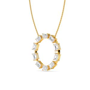 Colgante de Oro Amarillo de 14K con Diamante Cultivado en Laboratorio de 2.50 CTW y Esmeralda, Joyería Fina Elegante, Regalo para Mujer, Accesorio de Collar - Product Image 2