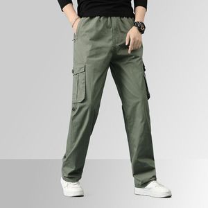 Pantalones Cargo Deportivos Casuales para Hombre, Multibolsillos, Pierna Recta, Cierre de Cremallera, Cintura Elástica, para Actividades Deportivas al Aire Libre en Otoño - Product Image 1