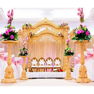 Mandap de Fibra con Aspecto de Madera Único, Último Modelo de Mandap Dorado para Bodas, Gran Mandap Indio para Decoración de Eventos en el Reino Unido - Product Image 1