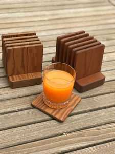 Wood <b>Coasters</b> for <b>Drinks</b> Absorbent, Wooden <b>Coasters</b> with Holder, <b>Drink</b> <b>Coasters</b> for Coffee Table, Absorbent <b>Coaster</b> Set - Product Image 1