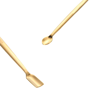 Repousse-cuticules professionnel en acier inoxydable, double extrémité, réutilisable, rose doré arc-en-ciel, noir, avec spatule, logo personnalisé, OEM - Product Image 2