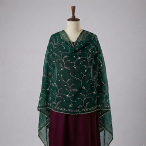 Hijab de Chifón Africano en 12 Colores al por Mayor |   Pañuelo Maxi y Chal Musulmán Bordado con Pedrería Floral, Transpirable, para Uso Diario - Product Image 5