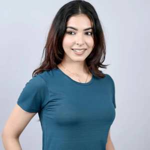 Camiseta de Algodón Duradera para Mujer, Color Sólido, Ligera, Suave al Tacto, Tejido Transpirable, Ideal para Atuendos Casuales - Product Image 5