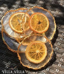 Resin Modern Round <b>Coasters</b> Set with Pad and Holder Diameter <300mm for <b>Table</b> Decor - Product Image 3