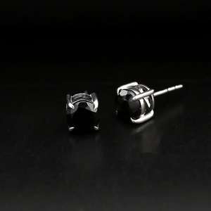 Black Onyx <b>Stud</b> Earrings Minimalist Gemstone Jewelry 925 Sterling <b>Silver</b> Elegant Gift For Women Fine Jewelry - Product Image 3