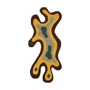 Alfombra Moderna de Lana Hecha a Mano con Diseño Abstracto, Silueta Fluida Inspirada en un Pulpo, Contorno Multinivel Tallado - Product Image 4