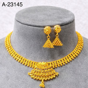 MOLL JEWELLERS 24K Gold Plated Vintage Women's Jewelry <b>Set</b> Alloy Necklace Earrings <b>Crystal</b> & Rhinestone Third Party Certified - Product Image 6