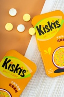 KisKis Bonbons à la menthe sans sucre saveur fruit de la passion, bonbons fruités en comprimés, boîte mince sans sucre pour une haleine fraîche