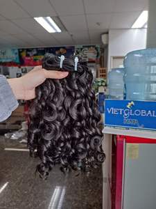 The Big Burmese Curl Weft Hair es el producto popular de Vietglobalhair 100% color natural de cabello humano vietnamita crudo - Product Image 3