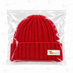 Gorro de Punto Rojo para Hombre Tiierwear, Color Sólido, Cálido para Invierno, Gorro Casual 100% Acrílico, Unisex para Adultos - Product Image 6