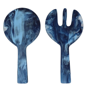 Juego de Servidores de Ensalada de Resina, 2 Piezas, Diseño Vintage con Patrón de Mármol, Ligeros, Aptos para Lavavajillas, Cuchara y Tenedor para Servir en la Cocina - Product Image 4
