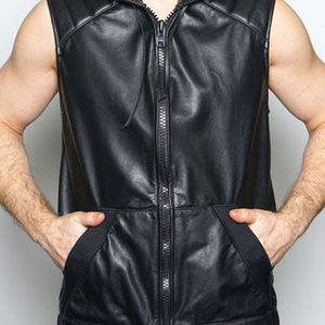 Chaleco de Cuero para Motociclistas, Estilo Clásico, Negro, de Alta Calidad, para Hombre - Product Image 6