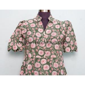 Vestido Midi Bohemio de Verano para Mujer, Vintage, 100% Algodón, Elegante, de Manga Corta, con Estampado Floral, Corte en A, Cintura Natural con Cinturón - Product Image 1