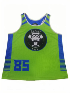 Maillots de lacrosse réversibles personnalisés pour adultes, 100 % polyester, sans manches, respirants, couleur fluorescente, imprimés, en maille, été, haute qualité - Product Image 5