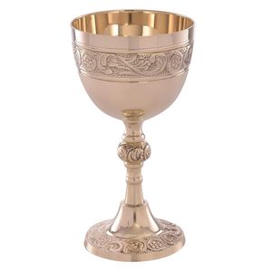 Calice décoratif en laiton, gobelet artisanal, tasse à boire de style antique, vaisselle vintage, décoration médiévale, élégant et classique - Product Image 1