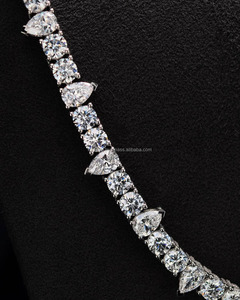 RB Gems Lujoso Collar de Cadena de Tenis Unisex Estilo Hip Hop con Diamantes Cultivados en Laboratorio de Corte Brillante, Bañado en Plata, Certificado IGI - Product Image 4