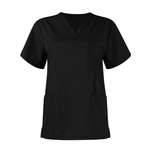 High Quality Hospitals Nursing Suits Black Color Summer Shorts Sleeves Drawstring Elastic Waistband Ladies <b>Scrub</b> <b>Sets</b> - Product Image 3